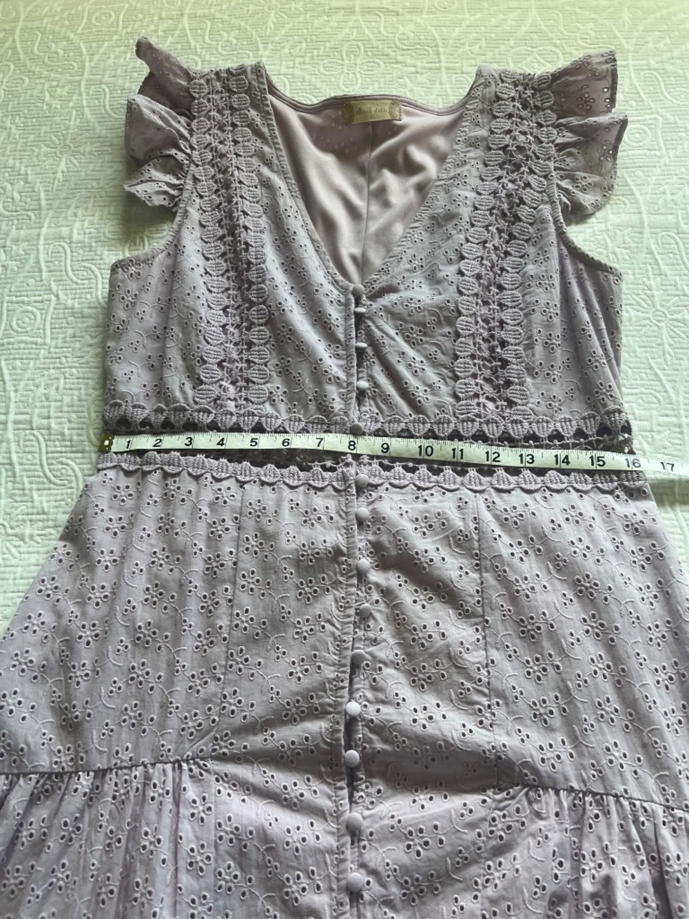 Lilac eyelet Altered State dress size large - Picture 13 of 14
